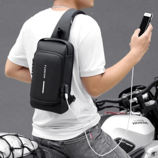 Anti-Theft Cross Body Bag | Waterproof USB Charging Sling Bag with Password Lock