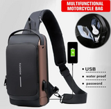 Anti-Theft Cross Body Bag | Waterproof USB Charging Sling Bag with Password Lock