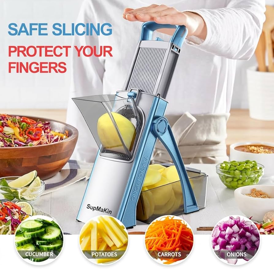 Heavy Duty Mandoline Vegetable Slicer | Adjustable Multi-Function Kitchen Food Cutter