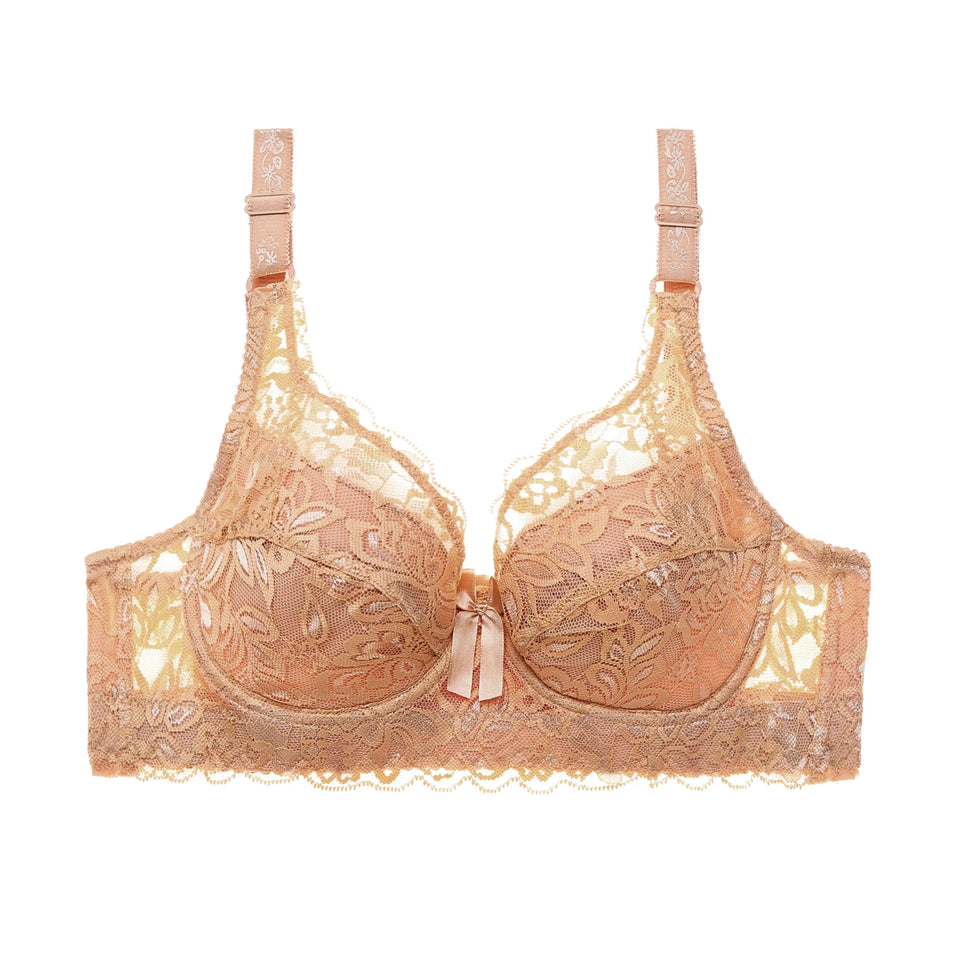 Bigger Bust Bra - Yellow Lace Design for Enhanced Support and Style Women's Bridal Support Without Padding Full Coverage Underwi