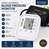Digital Automatic Blood Pressure Monitor | Upper Arm BP Machine | LCD Display | USB Rechargeable