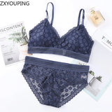 Sexy Lace Bra and Panty Set Push Up Bra Lace Panty Set Seamless Women's Underwear Panties