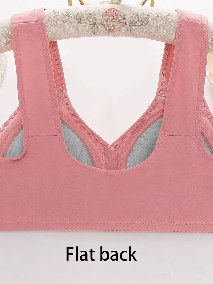 Women's Bra with Lace Designed to Prevent Sagging with Front Fastening for Easy Wearing Without Underwire for Comfort
