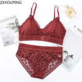Sexy Lace Bra and Panty Set Push Up Bra Lace Panty Set Seamless Women's Underwear Panties