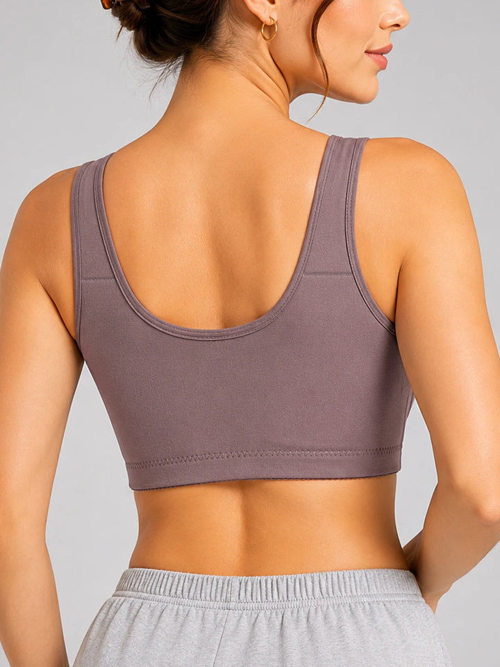 Women's Bra with Lace Designed to Prevent Sagging with Front Fastening for Easy Wearing Without Underwire for Comfort