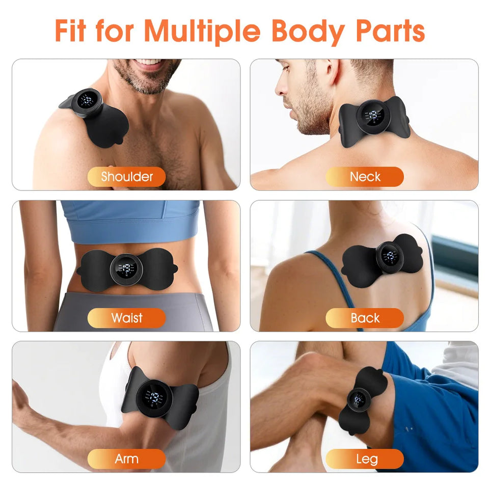 Heating Electric Muscle Stimulator Patch Microcurrent Pulse EMS Back Arm Leg Neck and Shoulder Massager Universal Massage Device