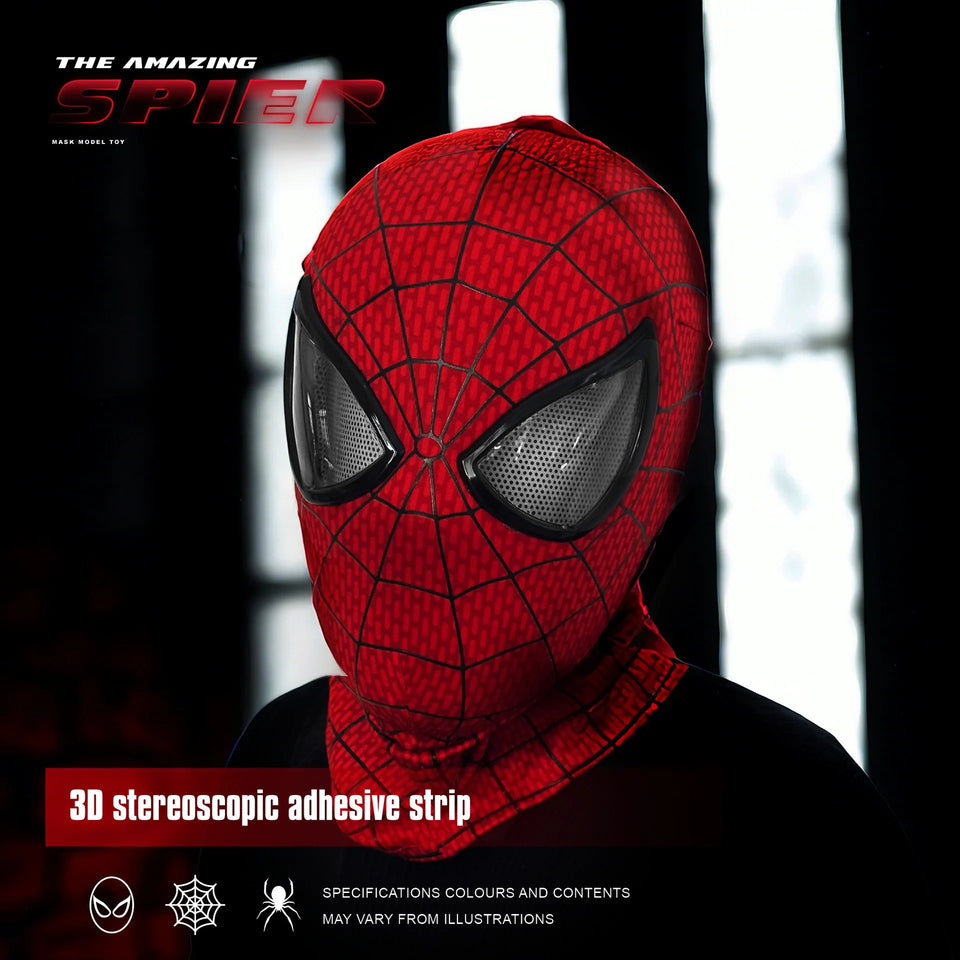 Spider-Man Auto-Touch Light Up Mask with Motorized Eyes & Ring Control 1:1 Scale Wearable Collectible for Cosplay