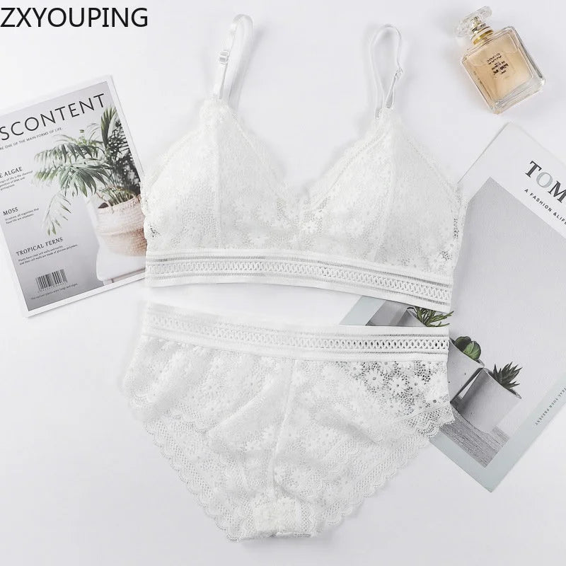 Sexy Lace Bra and Panty Set Push Up Bra Lace Panty Set Seamless Women's Underwear Panties