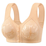 Women's Bra with Lace Designed to Prevent Sagging with Front Fastening for Easy Wearing Without Underwire for Comfort