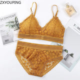 Sexy Lace Bra and Panty Set Push Up Bra Lace Panty Set Seamless Women's Underwear Panties