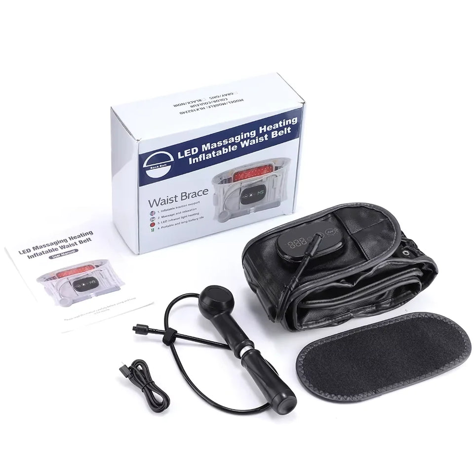 Electric Waist Belt Massage Machine with 3 Levels Vibration And Hot Compress Lumbar Support Brace for Muscle Relaxation
