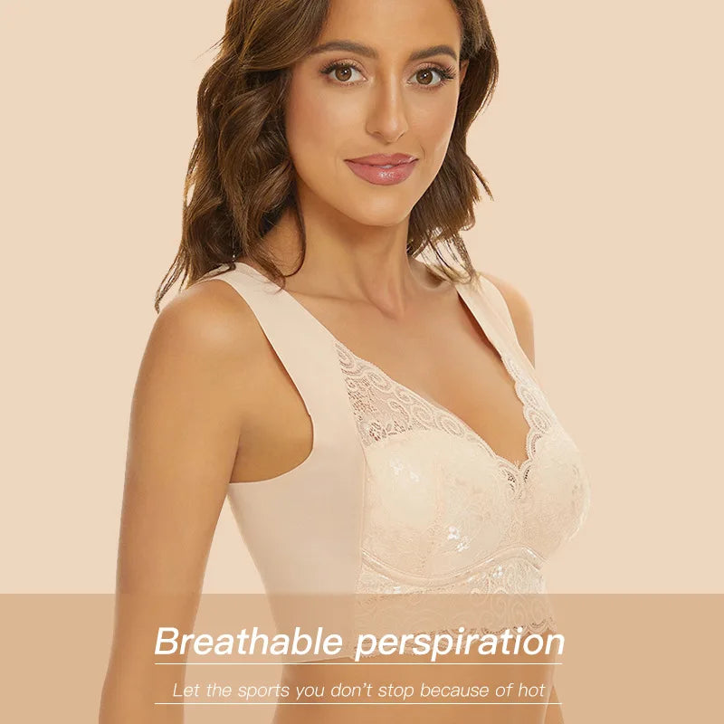 Bras For Women Underwear Plus Size Bra M-5XL Wire Free Brassiere Summer Wireless Bralette Push Up Sexy Lace Bra With Padding