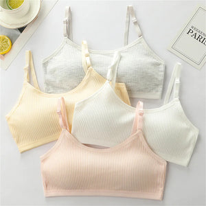 Children's Sports Bra Youth Sports Bra Girls' Training Bra Solid Color Adjustable Shoulder Strap Bra Anti Peeping Baby Bra