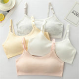 Children's Sports Bra Youth Sports Bra Girls' Training Bra Solid Color Adjustable Shoulder Strap Bra Anti Peeping Baby Bra