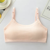 Children's Sports Bra Youth Sports Bra Girls' Training Bra Solid Color Adjustable Shoulder Strap Bra Anti Peeping Baby Bra
