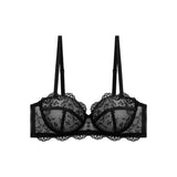 Bra of Women French Luxury Big Chest Appears Small Single Layer Ultra-thin Comfortable Gathering Sexy Lace Bra OWD6141