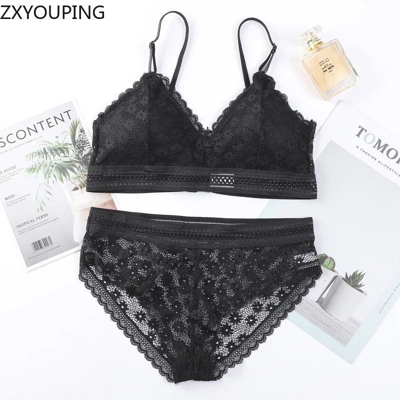 Sexy Lace Bra and Panty Set Push Up Bra Lace Panty Set Seamless Women's Underwear Panties