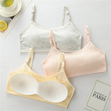 Children's Sports Bra Youth Sports Bra Girls' Training Bra Solid Color Adjustable Shoulder Strap Bra Anti Peeping Baby Bra