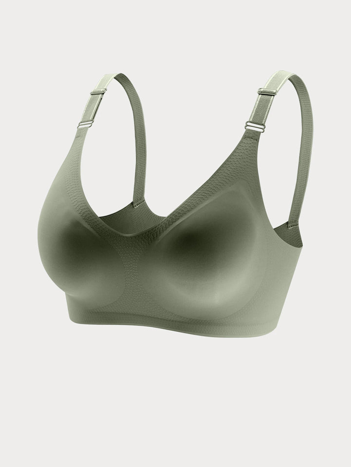 Women'S Seamless Bra Women'S Thin Jelly Colored Soft Bra Wireless Bra Comfortable Bra Deep V-Neck