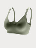 Women'S Seamless Bra Women'S Thin Jelly Colored Soft Bra Wireless Bra Comfortable Bra Deep V-Neck