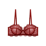 Bra of Women French Luxury Big Chest Appears Small Single Layer Ultra-thin Comfortable Gathering Sexy Lace Bra OWD6141