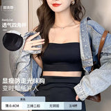 Bra Underwear For Women With anti Stray Light Wrap, Thin Shoulder Straps, Thin Back Vest, Sexy Bra, All In One For External Wear