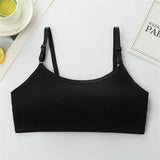 Children's Sports Bra Youth Sports Bra Girls' Training Bra Solid Color Adjustable Shoulder Strap Bra Anti Peeping Baby Bra