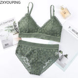 Sexy Lace Bra and Panty Set Push Up Bra Lace Panty Set Seamless Women's Underwear Panties