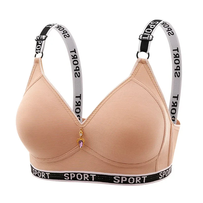Bra For Women Women Large Underwear Women Without Steel Ring on The Support Sports Back Bra Close Anti-sagging Adjustment Bra