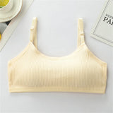 Children's Sports Bra Youth Sports Bra Girls' Training Bra Solid Color Adjustable Shoulder Strap Bra Anti Peeping Baby Bra