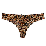 Animal Print Sexy Panty for Women Underwear Ice Silk Seamless Soft and Comfortable T Back Panty Thongs