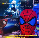 Spider-Man Auto-Touch Light Up Mask with Motorized Eyes & Ring Control 1:1 Scale Wearable Collectible for Cosplay