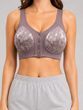 Women's Bra with Lace Designed to Prevent Sagging with Front Fastening for Easy Wearing Without Underwire for Comfort