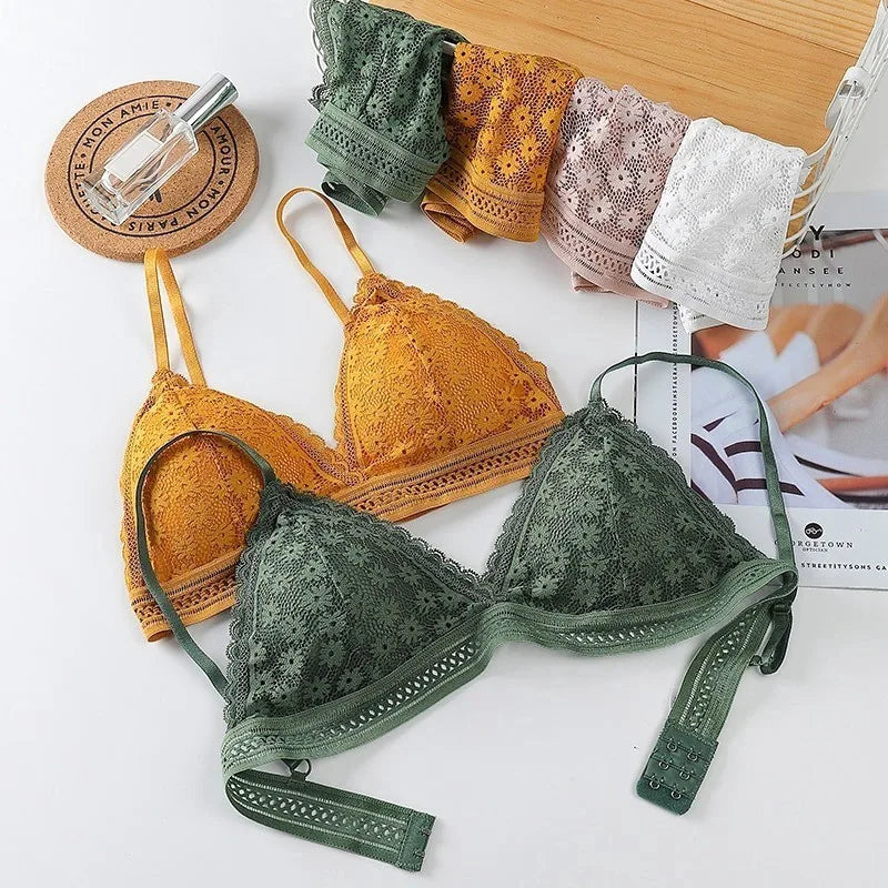 Sexy Lace Bra and Panty Set Push Up Bra Lace Panty Set Seamless Women's Underwear Panties