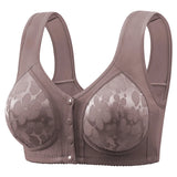 Women's Bra with Lace Designed to Prevent Sagging with Front Fastening for Easy Wearing Without Underwire for Comfort