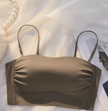 Bra Underwear For Women With anti Stray Light Wrap, Thin Shoulder Straps, Thin Back Vest, Sexy Bra, All In One For External Wear