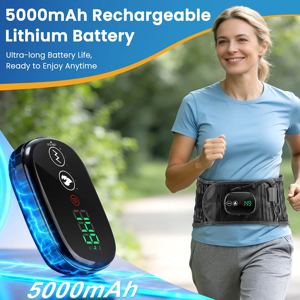 Electric Waist Belt Massage Machine with 3 Levels Vibration And Hot Compress Lumbar Support Brace for Muscle Relaxation