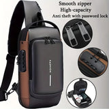 Anti-Theft Cross Body Bag | Waterproof USB Charging Sling Bag with Password Lock