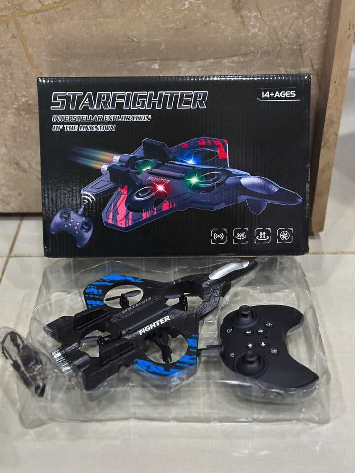 Star Fighter Jet RC Drone | 360° Stunt Remote Control Flying Aircraft with LED Lights