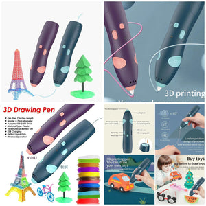 Wireless 3D Drawing Pen for Kids & Adults | USB Rechargeable Creative Printing Pen