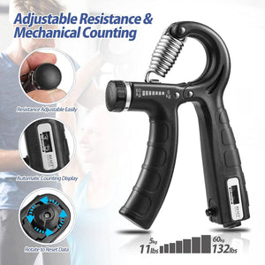 Automatic Counter Hand Grip Strengthener | Adjustable Resistance Hand Exerciser for Men & Women