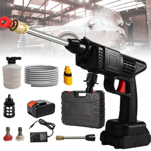 48V Cordless High Pressure Car Washer | Portable Wireless Water Jet Foam Gun | 5-Cell Battery
