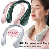 Portable Bladeless Neck Fan | USB Rechargeable Hands-Free Cooling Fan | 3-Speed Personal Air Cooler