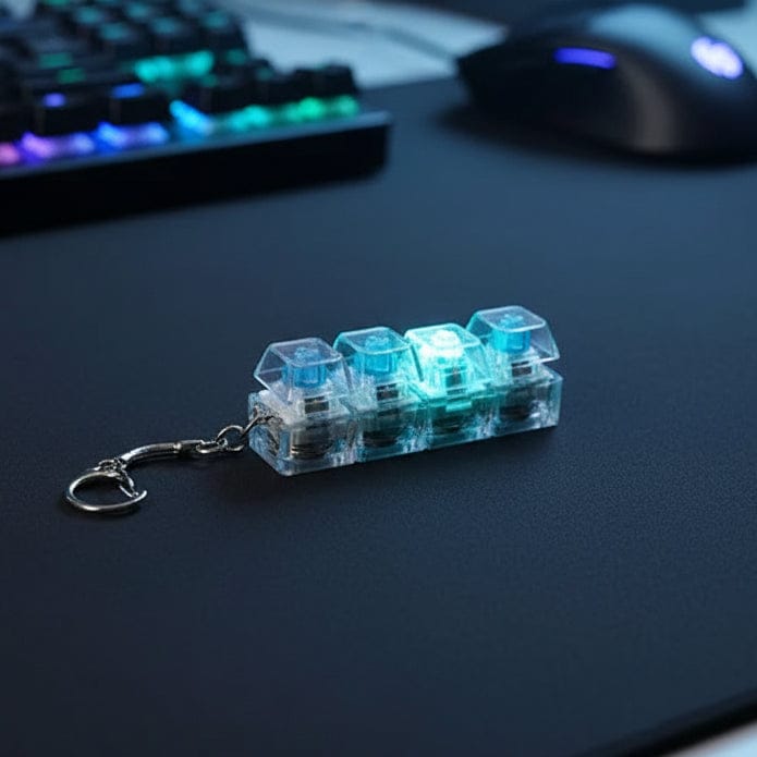 Mechanical Keyboard Keychain | Stress Relief Clicky Fidget Keychain | Portable Mini Keyboard Switch