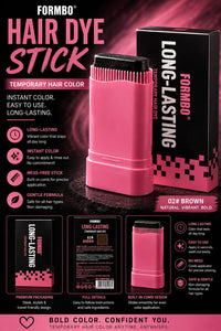 Temporary Hair Dye Stick with Built-in Comb | Instant Gray Hair Cover | Black & Brown