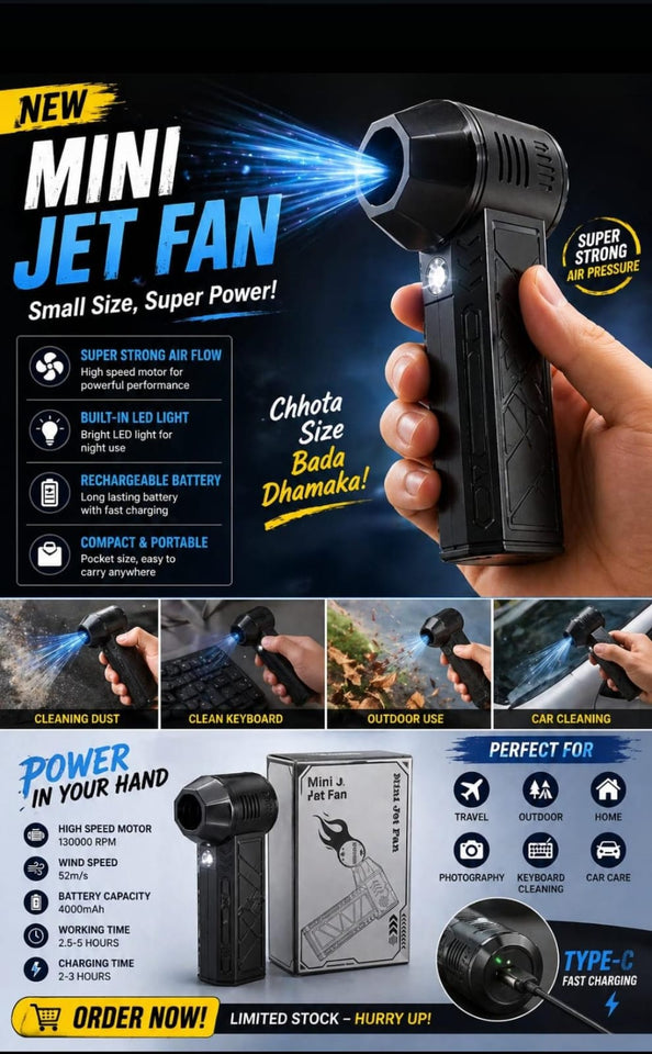 High Speed Mini Turbo Blower | 6000mAh Rechargeable Cordless Air Duster