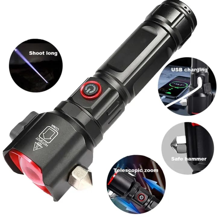 Emergency Flashlight & Charging Bank – 8800mAh Waterproof LED Torch