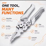 Multi-Functional Heavy Duty Wire Stripper Cutter Crimper – Stainless Steel Electrical Pliers for Professional & DIY Use