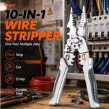 Multi-Functional Heavy Duty Wire Stripper Cutter Crimper – Stainless Steel Electrical Pliers for Professional & DIY Use