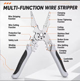 Multi-Functional Heavy Duty Wire Stripper Cutter Crimper – Stainless Steel Electrical Pliers for Professional & DIY Use